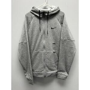 Nike Men's Grey Full-Zip Hoodie Sweatshirt